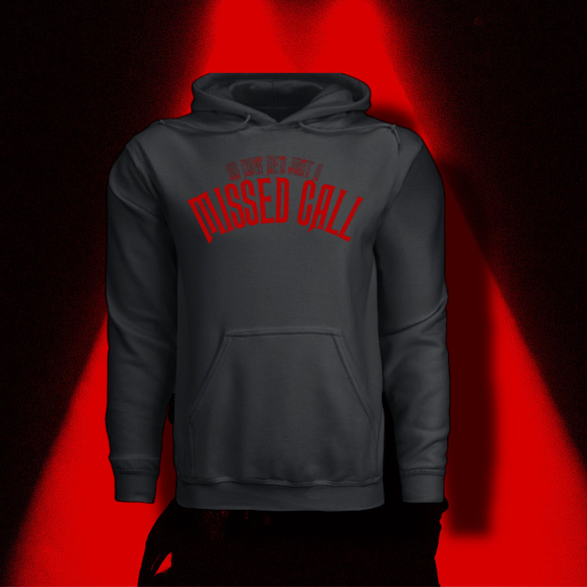 ‘MISSED CALL’ CONCURT RED GRAPHIC HOODIE